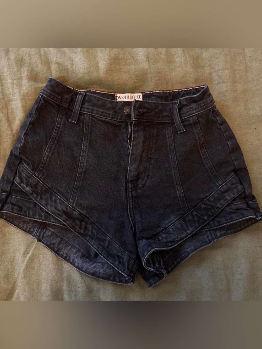 Free People We The Free CRVY Mona High-Rise Denim Shorts Black Women’s 24